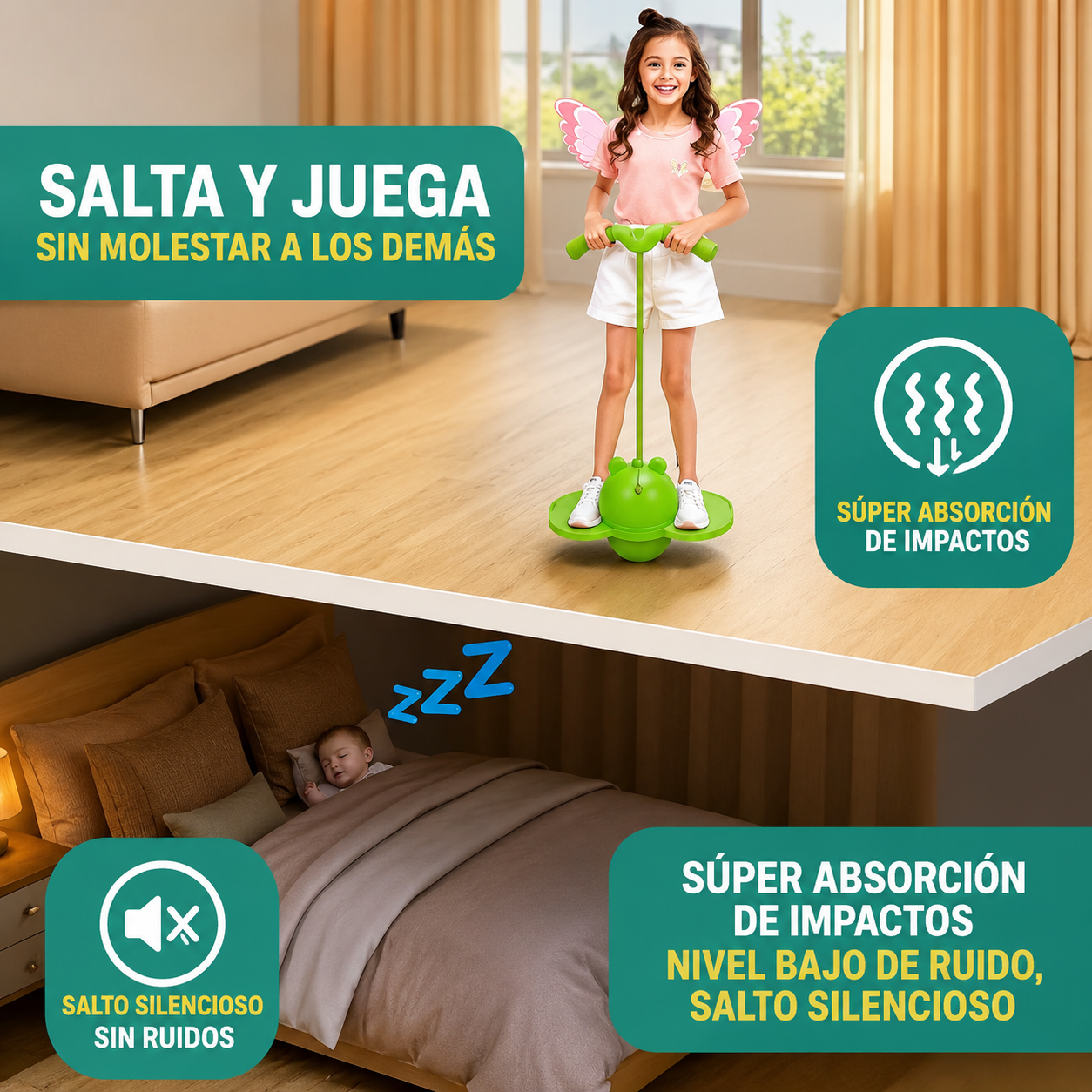 Pogo Ball Infantil con Luces LED 