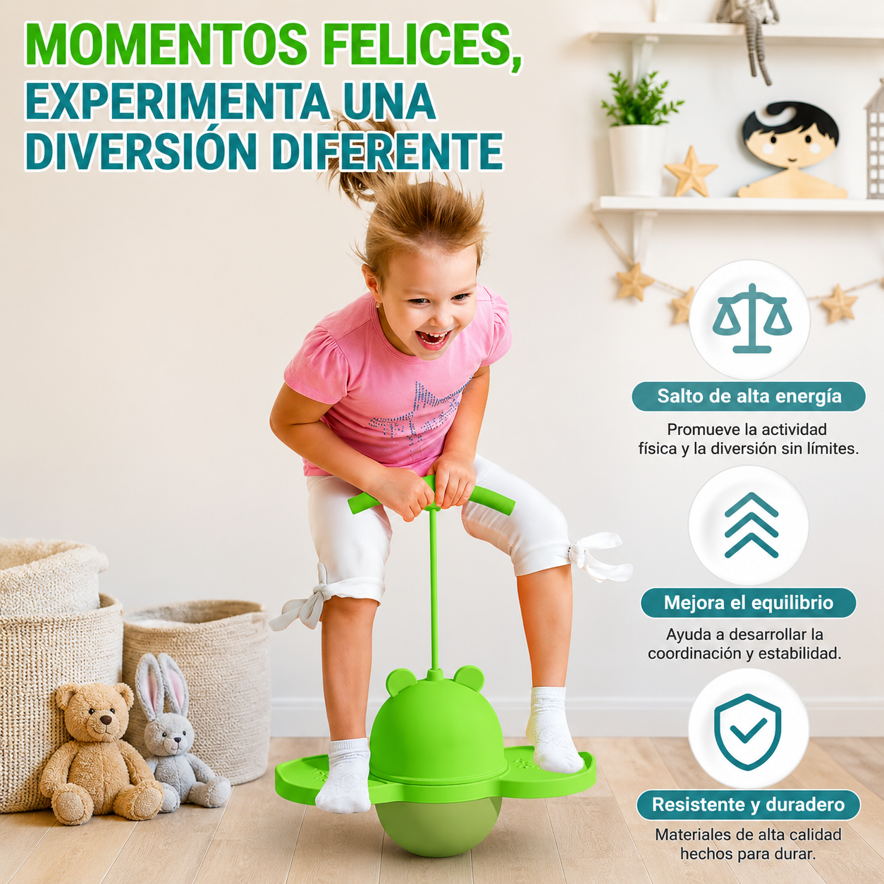 Pogo Ball Infantil con Luces LED 