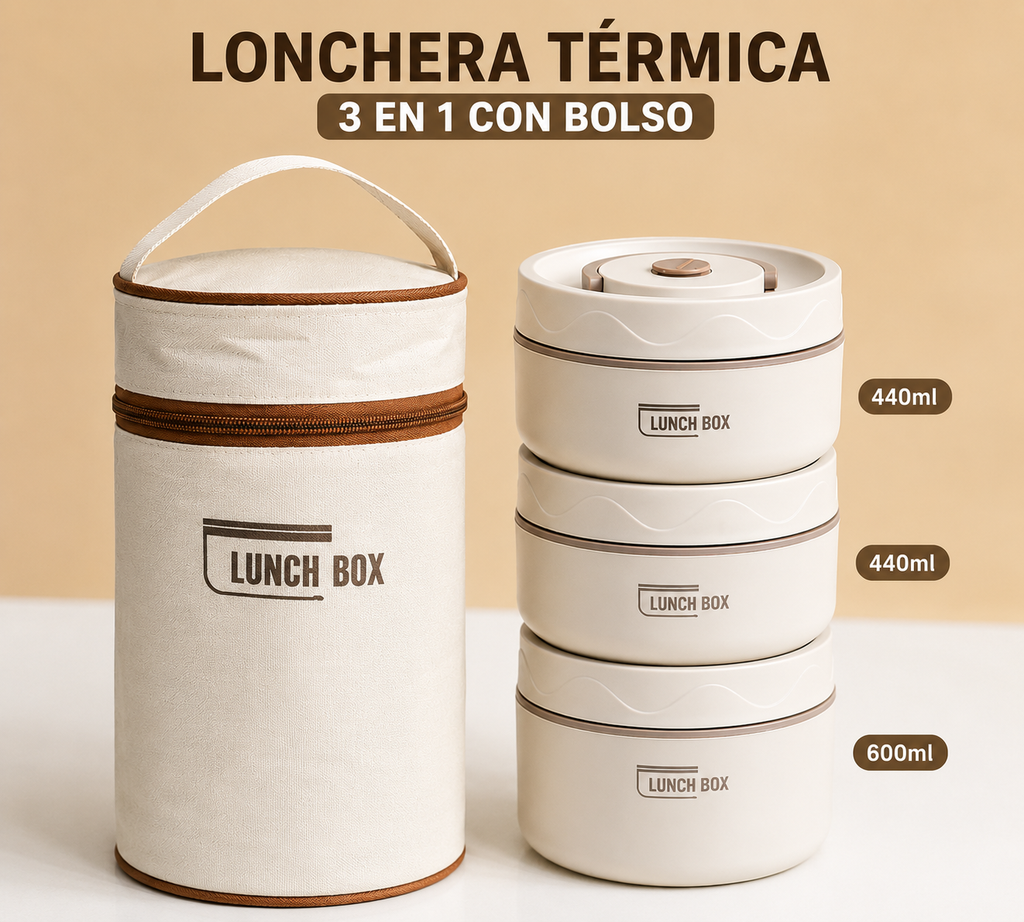 Lonchera Térmica 3 en 1 con Bolso