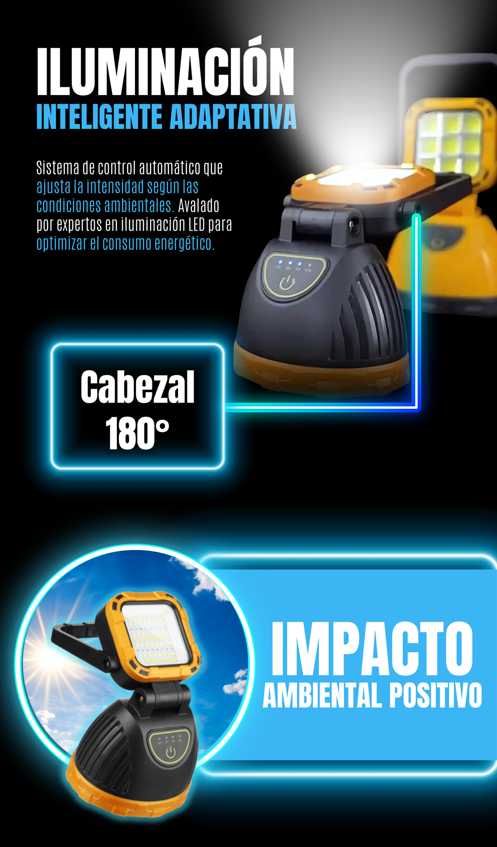 Linterna solar para camping

